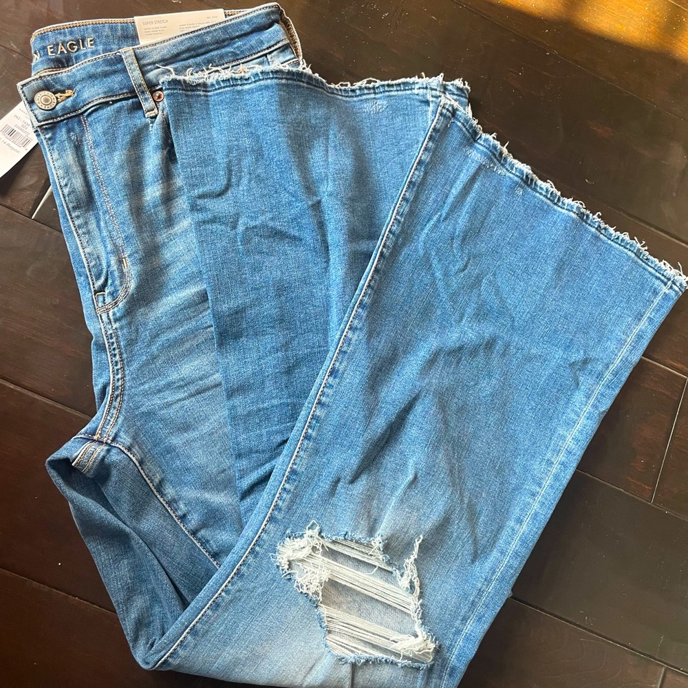 Super Stretch Super Hi-Rise Flare Cool Hand Blue